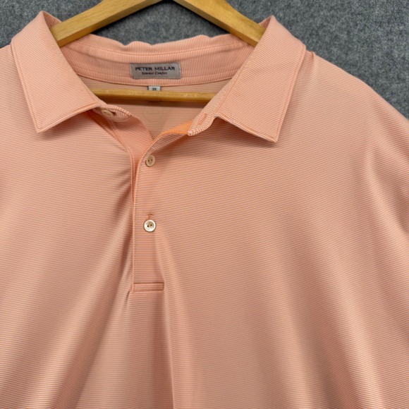 Peter Millar Other - Peter Millar Polo Shirt Mens 3X Peach Striped Summer Comfort Short Sleeve Golf